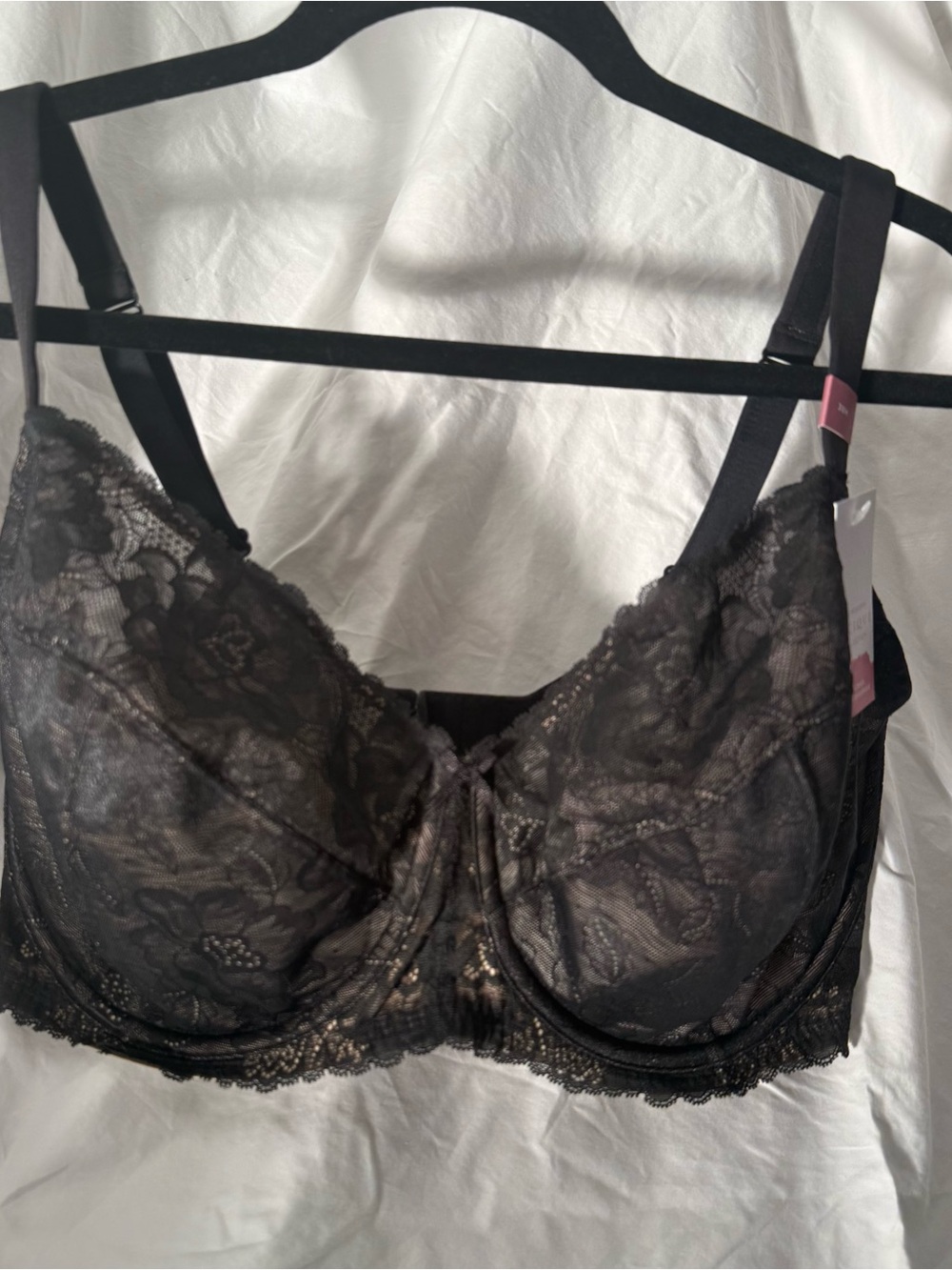 Cacique Black Lace unlined full coverage Underwire Bra